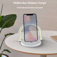 Load image into Gallery viewer, Night Light Wireless Charger 15W Fast Charge with Mobile Phone Stand
