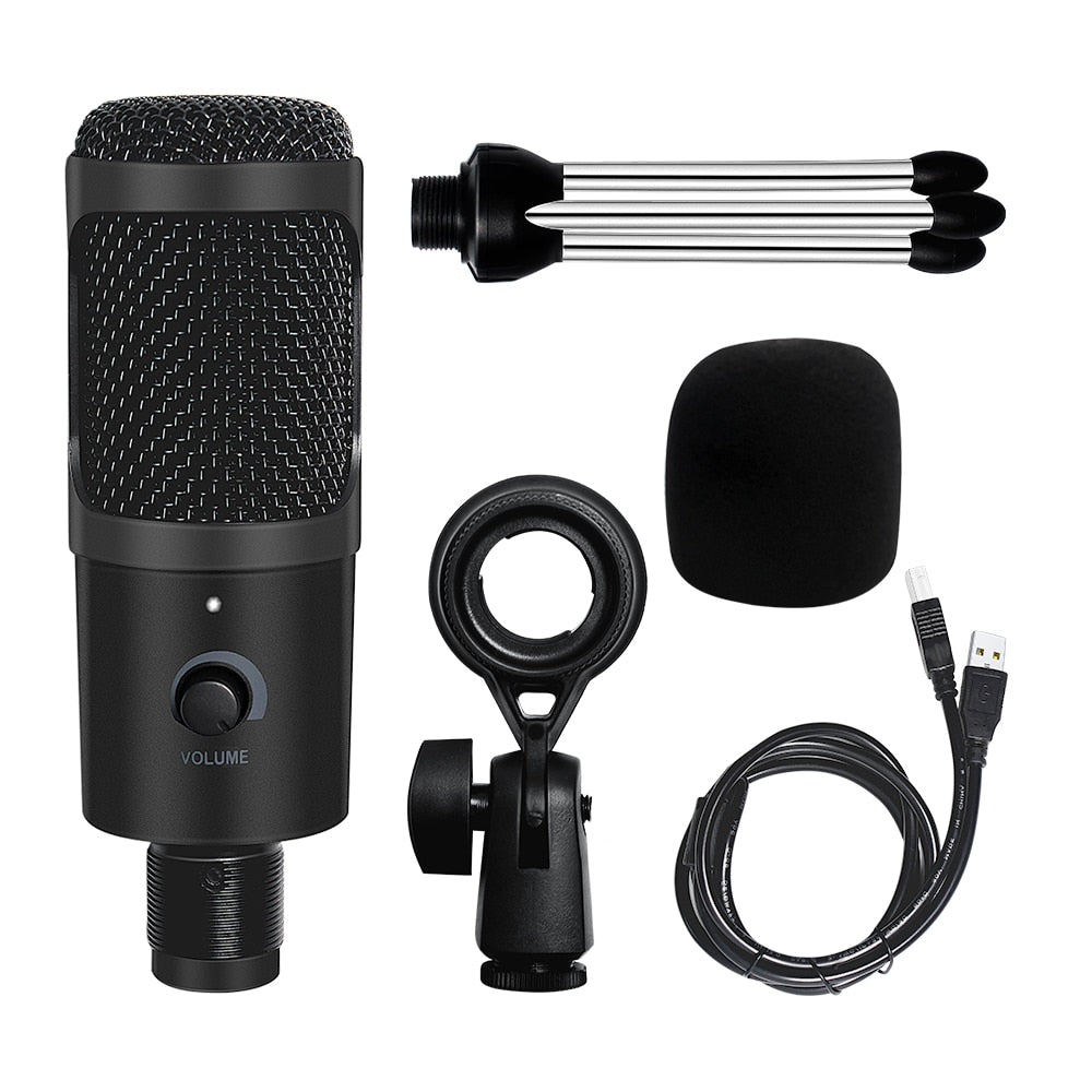 Professional USB Condenser Microphones For PC Computer Laptop Singing Gaming Streaming