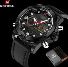 Load image into Gallery viewer, NAVIFORCE Leather Quartz Watch Men&#39;s Sport Wristwatch - Shoppin Daily
