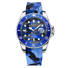 Load image into Gallery viewer, LIGE Men&#39;s 30M Waterproof Watch Silicone Camo
