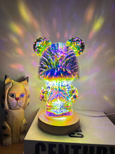 Load image into Gallery viewer, 3D Glass Fireworks Bear
