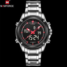 Load image into Gallery viewer, NAVIFORCE Men&#39;s LED Digital Stainless Steel Quartz Watch - Shoppin Daily
