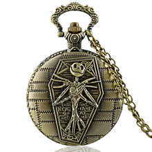 Load image into Gallery viewer, IBEINA Antique Bronze The Nightmare Before Christmas Quartz Pocket Watch Classic Men Women Pendant Necklace Halloween Gift - Shoppin Daily
