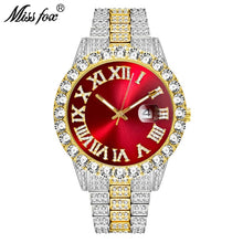 Load image into Gallery viewer, MISSFOX  2643Re Men&#39;s Watches Modern Diamond Waterproof Red Watch Men Top Brand Luxury 18k Gold Man Watch Analog Quartz Watch Men - Shoppin Daily
