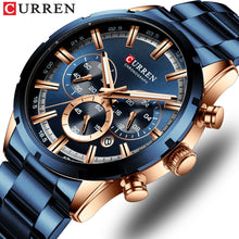 Load image into Gallery viewer, CURREN New Fashion Watches with Stainless Steel Top Brand Luxury Sports Chronograph Quartz Watch Men Relogio Masculino - Shoppin Daily
