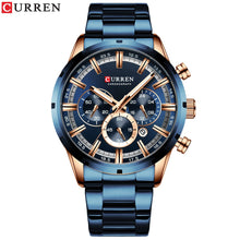 Load image into Gallery viewer, CURREN New Fashion Watches with Stainless Steel Top Brand Luxury Sports Chronograph Quartz Watch Men Relogio Masculino - Shoppin Daily
