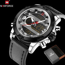 Load image into Gallery viewer, NAVIFORCE Leather Quartz Watch Men&#39;s Sport Wristwatch - Shoppin Daily
