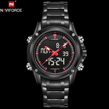 Load image into Gallery viewer, NAVIFORCE Men&#39;s LED Digital Stainless Steel Quartz Watch - Shoppin Daily
