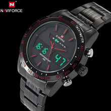 Load image into Gallery viewer, NAVIFORCE Stainless Steel Quartz Watch Men Digital LED Sports Wristwatch - Shoppin Daily
