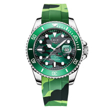 Load image into Gallery viewer, LIGE Men&#39;s 30M Waterproof Watch Silicone Camo
