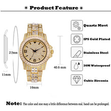 Load image into Gallery viewer, MISSFOX V291 Classic Arabic Watch Men Top Brand Luxury Men Watch Waterproof Male Clock Full Diamond Quartz Iced Out Watch With Box - Shoppin Daily
