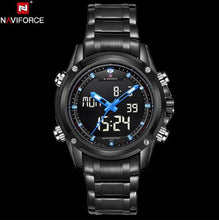 Load image into Gallery viewer, NAVIFORCE Men&#39;s LED Digital Stainless Steel Quartz Watch - Shoppin Daily
