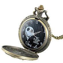 Load image into Gallery viewer, IBEINA Antique Bronze The Nightmare Before Christmas Quartz Pocket Watch Classic Men Women Pendant Necklace Halloween Gift - Shoppin Daily
