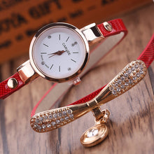 Load image into Gallery viewer, Women Watches  Casual Bracelet Relogio Leather Band Rhinestone
