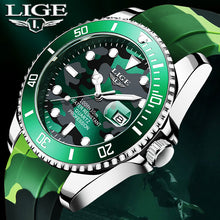 Load image into Gallery viewer, LIGE Men&#39;s 30M Waterproof Watch Silicone Camo
