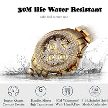 Load image into Gallery viewer, MISSFOX 1846  Women Watches Luxury Watch Women Fashion Fake Chronograph Roman Numerals 18K Gold Ladies Watches Quartz Wristwatch - Shoppin Daily
