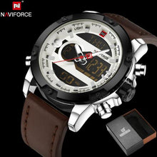 Load image into Gallery viewer, NAVIFORCE Leather Quartz Watch Men&#39;s Sport Wristwatch - Shoppin Daily
