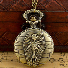 Load image into Gallery viewer, IBEINA Antique Bronze The Nightmare Before Christmas Quartz Pocket Watch Classic Men Women Pendant Necklace Halloween Gift - Shoppin Daily
