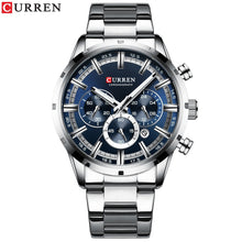 Load image into Gallery viewer, CURREN New Fashion Watches with Stainless Steel Top Brand Luxury Sports Chronograph Quartz Watch Men Relogio Masculino - Shoppin Daily
